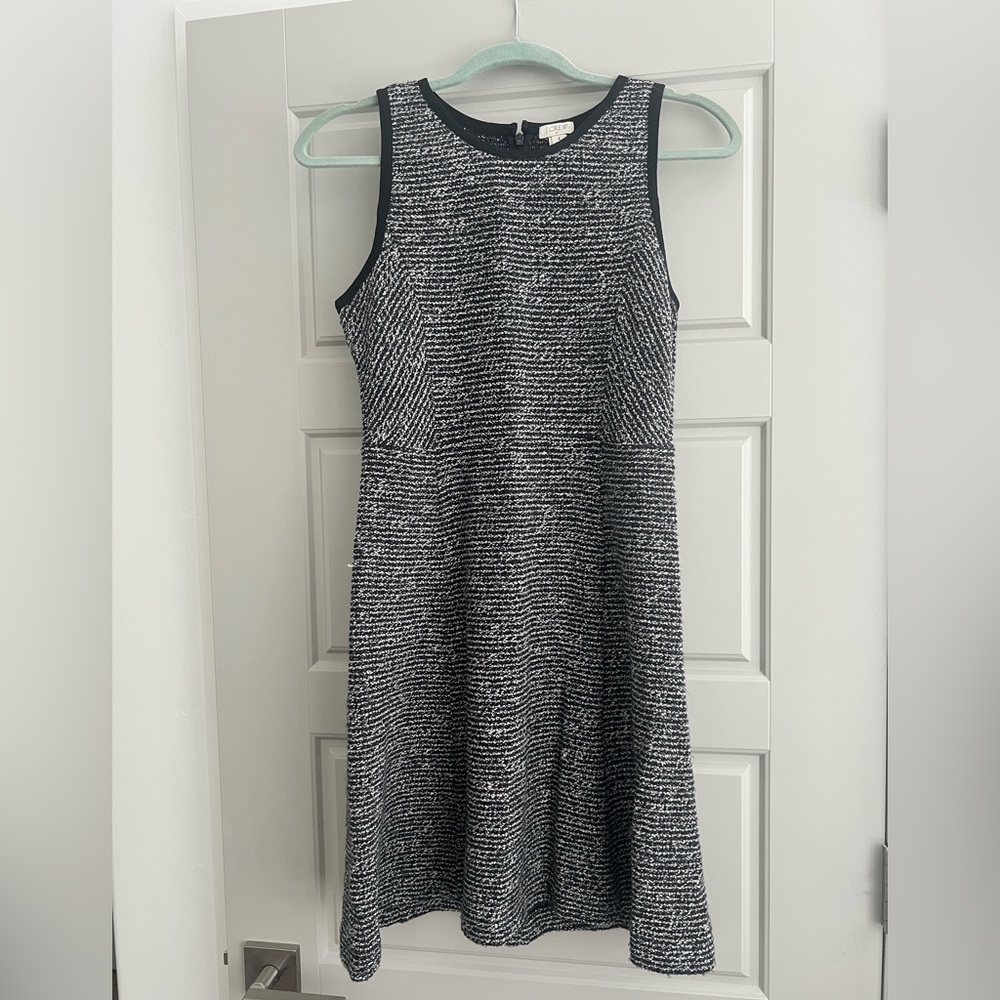 J. Crew Black and White Textured Dress